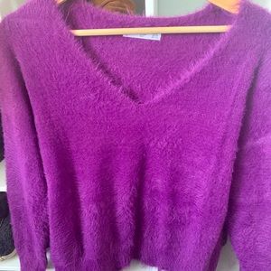 Cute fuzzy purple sweater